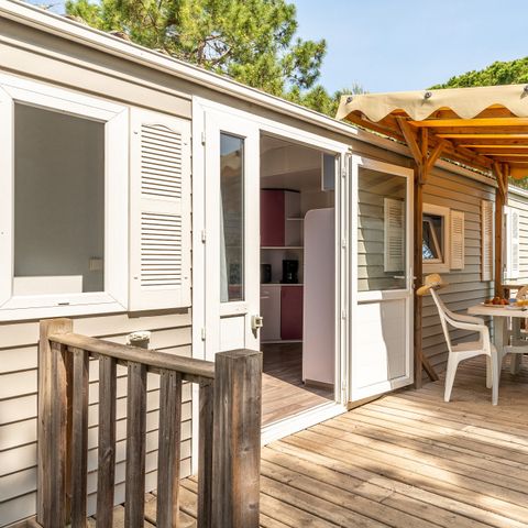 Stacaravan 4 personen - Klassiek | 2 Slaapkamers | 4 Pers. | Verhoogd terras | Airconditioning.