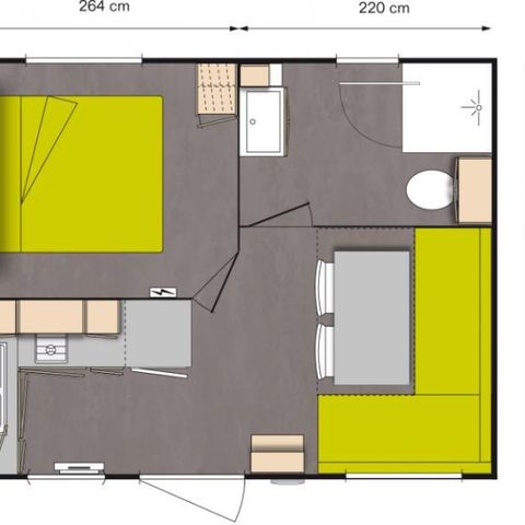 Stacaravan 3 personen - Confort+