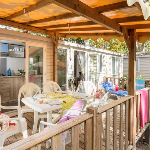 Stacaravan 6 personen - Mobile-home | Comfort | 3 Slaapkamers | 6 Pers. | Verhoogd terras | Airconditioning