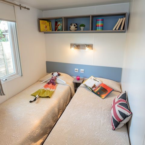 Stacaravan 6 personen - Comfort | 3 Slaapkamers | 6 Pers | Verhoogd terras | Airconditioning | TV