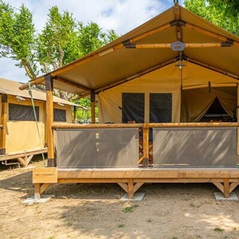 Lodge 5 personen - Super Lodge Tent | 2 Slaapkamers | 4/5 Pers. | Enkel Terras | Geen badkamer