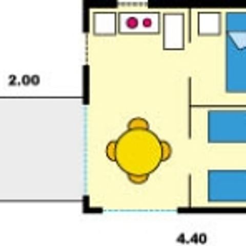 Bungalowtent 4 personen - Caribisch gebied, zonder sanitaire voorzieningen