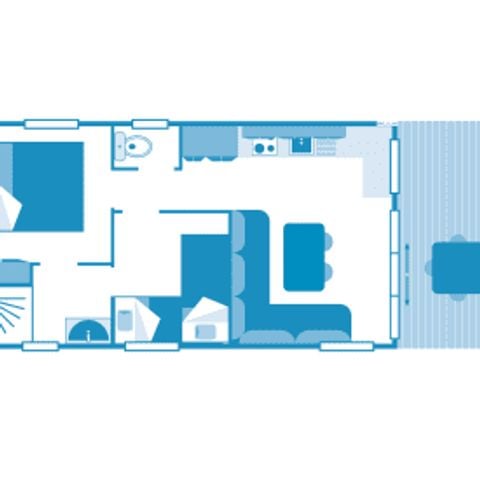 Stacaravan 4 personen - Huisje Turia 4p 2hab ****