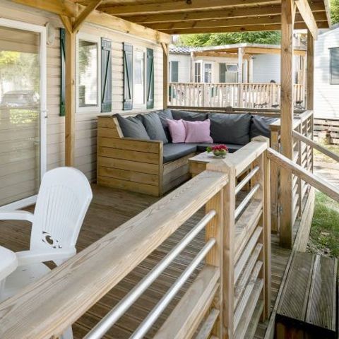 Stacaravan 6 personen - Premium | 2 Slaapkamers | 4/6 Pers. | Terras Lounge | Air-con.