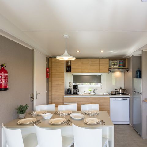 Stacaravan 6 personen - Premium | 2 Slaapkamers | 4/6 Pers. | Terras Lounge | Air-con.
