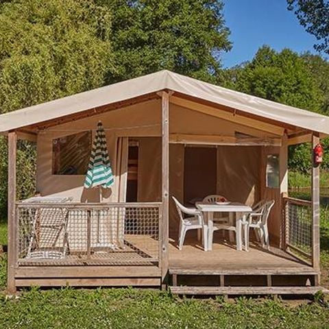Safaritent 4 personen - Super Lodge Tent | Comfort | 2 Slaapkamers | 4 Pers. | Geen badkamer