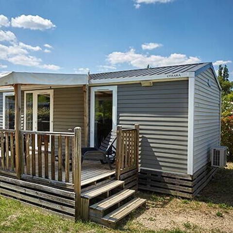 Stacaravan 6 personen - Mobile-home | Comfort | 2 slaapkamers | 4/6 pers. | Verhoogd terras | Airconditioning | TV