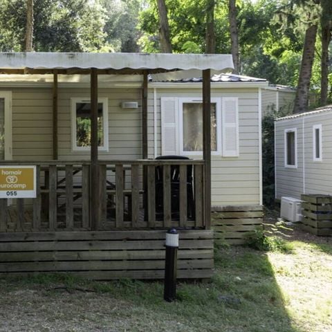 Stacaravan 6 personen - Comfort | 2 Slaapkamers | 4/6 Pers | Verhoogd terras | 1 Badkamer | Airconditioning | TV