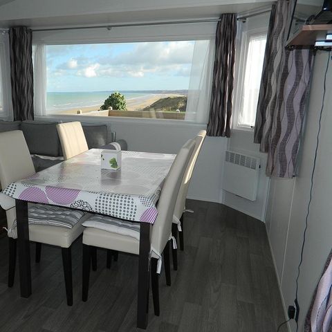 Stacaravan 6 personen - Premium stacaravan 38 m² (2 slaapkamers) + terras – uitzicht op zee, 4/6 personen