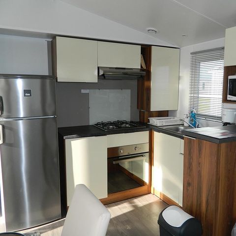 Stacaravan 6 personen - Premium stacaravan 38 m² (2 slaapkamers) + terras – uitzicht op zee, 4/6 personen