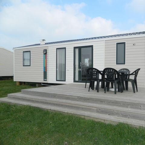 Stacaravan 8 personen - Comfort-stacaravan van 28 tot 35 m² (3 slaapkamers) + terras met uitzicht op zee, voor 6 tot 8 personen