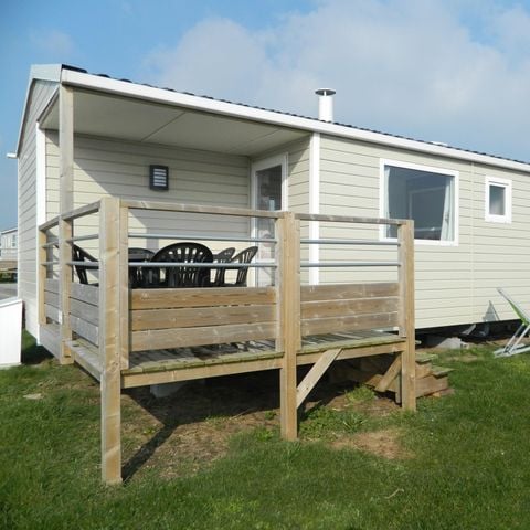 Stacaravan 8 personen - Comfort-stacaravan van 28 tot 35 m² (3 slaapkamers) + terras met uitzicht op zee, voor 6 tot 8 personen