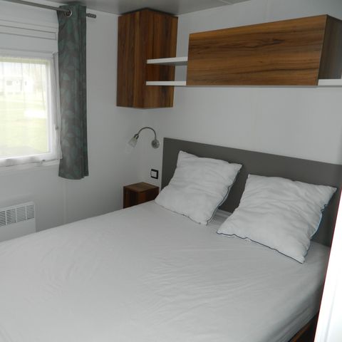 Stacaravan 6 personen - Premium stacaravan 38 m² (2 slaapkamers) + terras – uitzicht op zee + toegang tot de fietsroute langs de kust – 4/6 personen