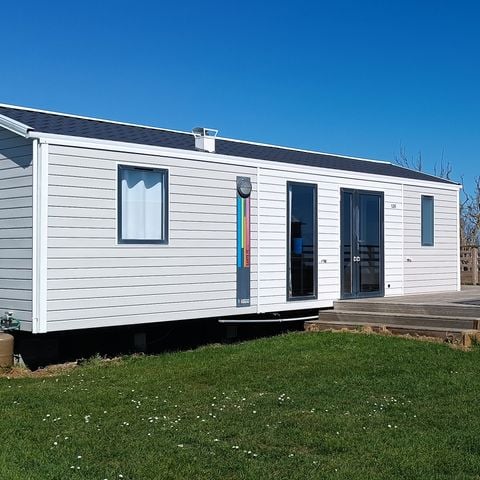 Stacaravan 8 personen - PREMIUM 36m² (3 kamers) + Terras - Zicht op zee