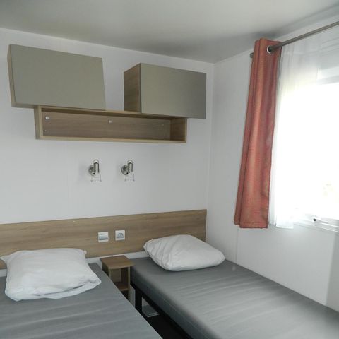 Stacaravan 6 personen - Premium stacaravan 40 m² (3 slaapkamers) + terras – uitzicht op zee, 6 personen