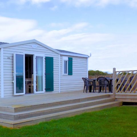 Stacaravan 6 personen - Premium stacaravan 40 m² (3 slaapkamers) + terras – uitzicht op zee, 6 personen