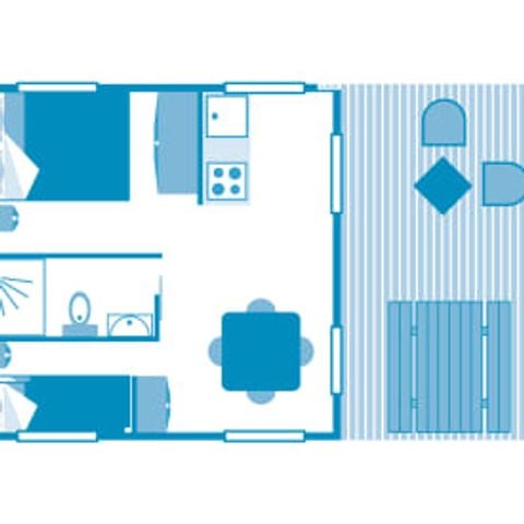Safaritent 5 personen - Lodge 4p 2bed ****
