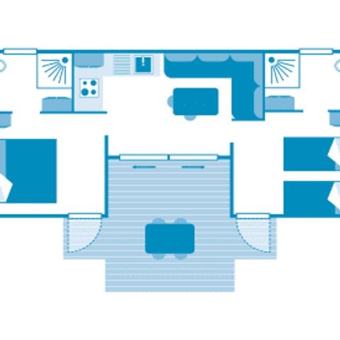 Stacaravan 4 personen - Huisje 4p 2ch 2SdB ****