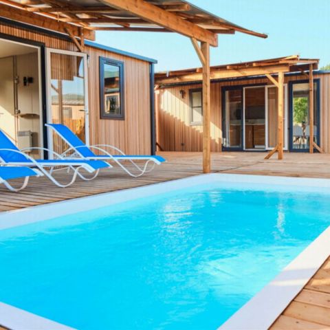 Stacaravan 10 personen - Sunêlia Luxe Cigogne 72m², 10pl-5ch