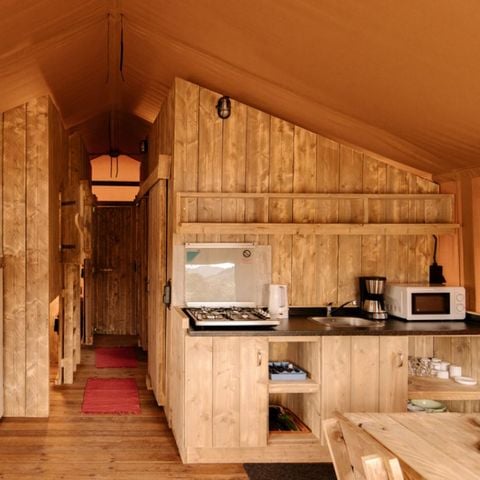 Safaritent 6 personen - Rivierlodge 49m², 6pl-3ch