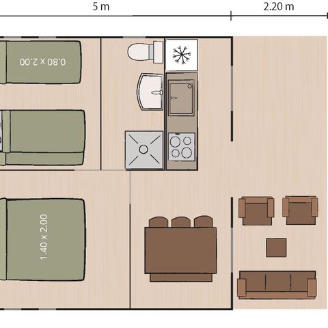 Safaritent 5 personen - Safaritent + sanitair