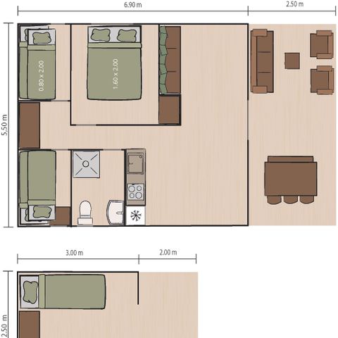 Safaritent 5 personen - Safaritent Bella Vista + sanitair + airco (8P)