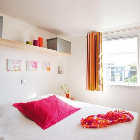 Stacaravan 4 personen - Standard Bois 31m² 3 kamers + halfoverdekt terras 18m² + TV