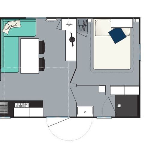 Stacaravan 6 personen - Stacaravan Evasion 6 personen 2 kamers 28m² - Stacaravan voor 6 personen