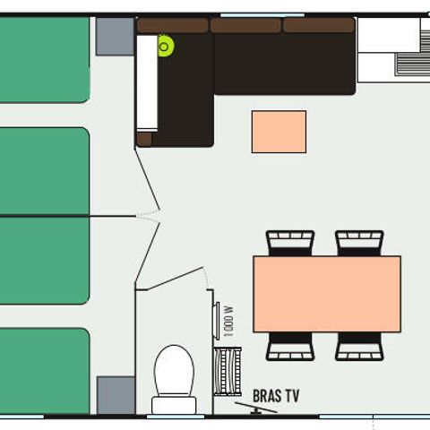 Stacaravan 6 personen - 4 Kamers 6 Personen + TV