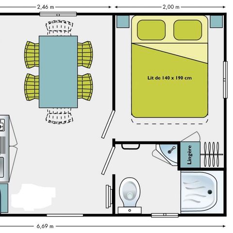 Stacaravan 5 personen - Eco 2 Slaapkamers 5 Personen