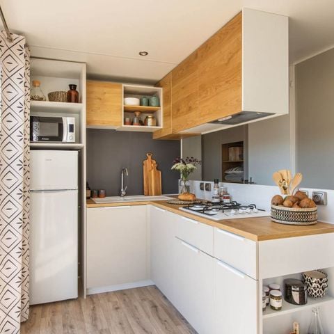 Stacaravan 6 personen - Loisir confort 3 ch. 6 pers - 36m2 - Overdekt terras - SAM