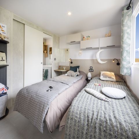 Stacaravan 4 personen - Sunêlia Prestige 2 slaapkamers 4 pers - 34 m2 - Overdekt terras - SAM