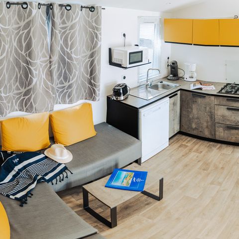 Stacaravan 8 personen - Sunêlia Prestige 4bed. 8 pers. - 40m2 - Overdekt terras - SAM