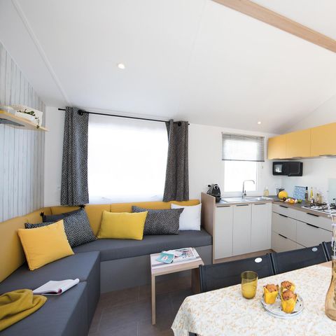 Stacaravan 8 personen - Sunêlia Prestige 4bed. 8 pers. - 40m2 - Overdekt terras - SAM
