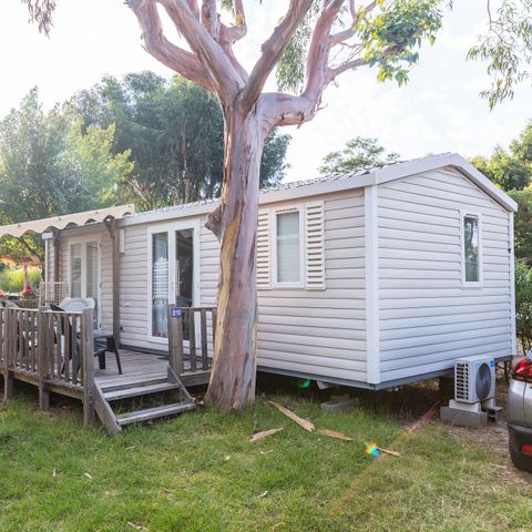 Stacaravan 6 personen - Mobile-home | Comfort XL | 2 slaapkamers | 4/6 pers. | Verhoogd terras | Airconditioning