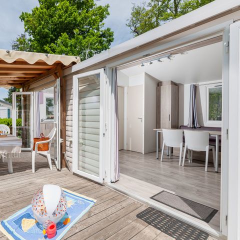 Stacaravan 6 personen - Comfort XL | 2 slaapkamers | 4/6 Pers | Verhoogd terras | Airconditioning