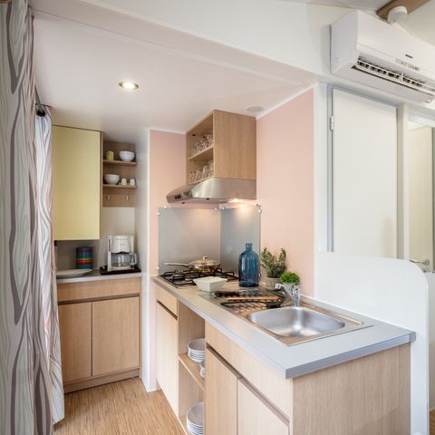Stacaravan 6 personen - Mobile-home | Comfort | 3 Slaapkamers | 6 Pers. | Verhoogd terras | Airconditioning