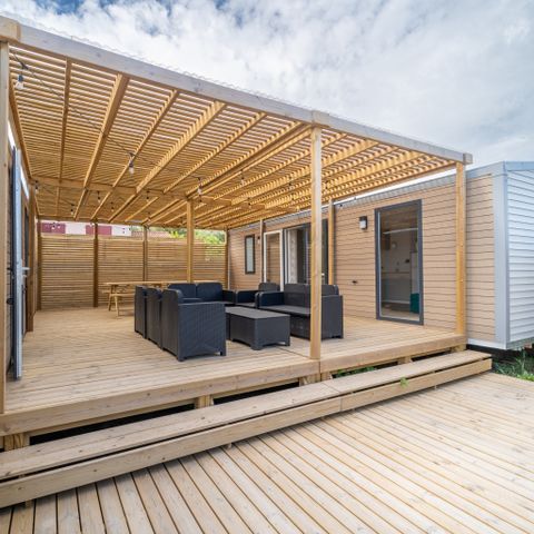 Stacaravan 10 personen - PALM Tribu 5 slaapkamers ***Nieuw in 2024*** ca. 66m² ca. 66m² ca. 66m² ca. 2024
