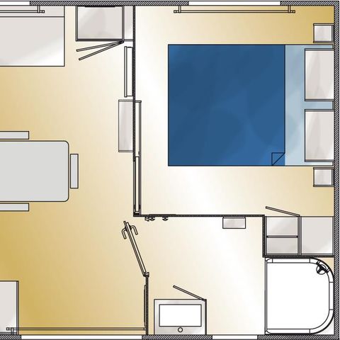 Bungalow 6 personen - Bungalow Kastanje 32 m² met houten terras