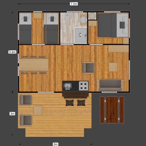 Bungalowtent 4 personen - Luxe Lodge