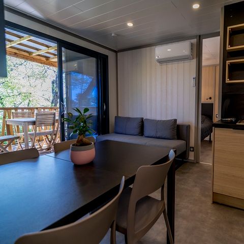 Stacaravan 7 personen - Lodge Prestige Pilotis Zeezicht 7 Pers.