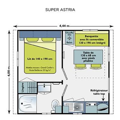 Stacaravan 2 personen - MYRTILLE