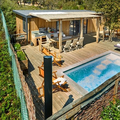 Stacaravan 8 personen - Lodge Riviera - 2 tot - Met airconditioning Plancha
