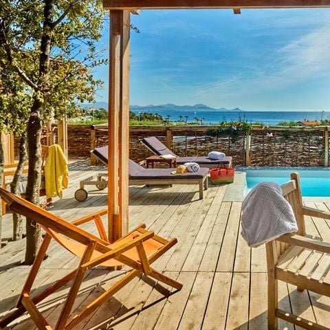 Stacaravan 8 personen - Lodge Riviera - 2 tot - Met airconditioning Plancha