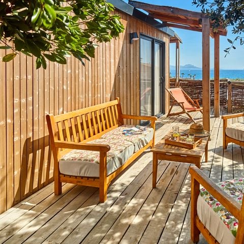 Stacaravan 8 personen - Lodge Riviera - 2 tot - Met airconditioning Plancha
