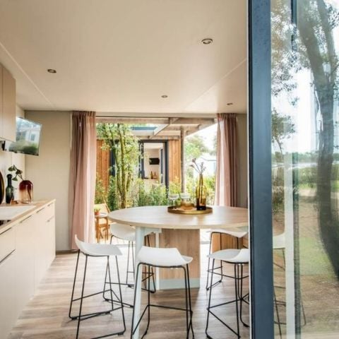 Stacaravan 6 personen - Lodge Luxe Panoramazicht - 2 tot - Met airconditioning Plancha