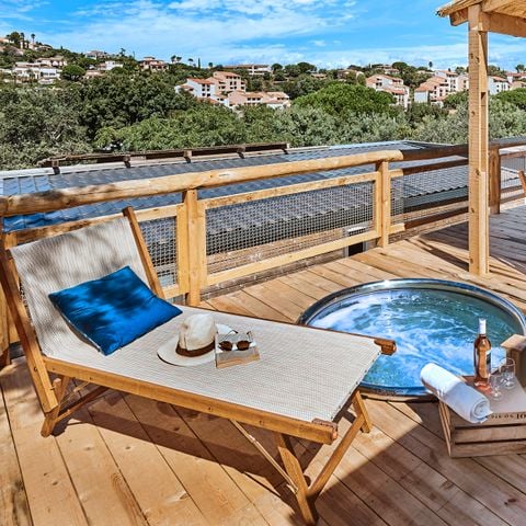 Stacaravan 4 personen - Lodge - 2 tot - Zeezicht met airconditioning. Plancha