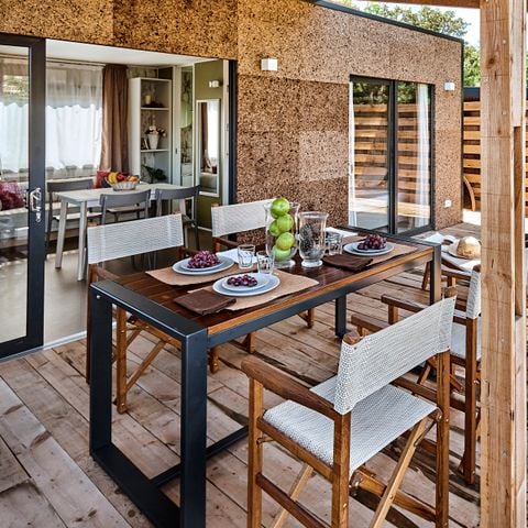 Stacaravan 4 personen - Lodge - 2 tot - Zeezicht met airconditioning. Plancha