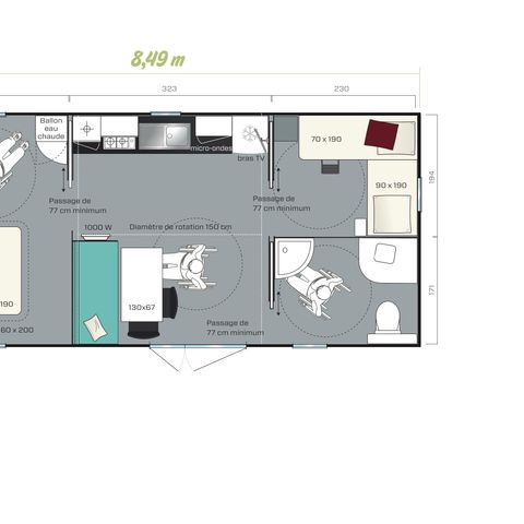 Stacaravan 4 personen - Silva (PMR)