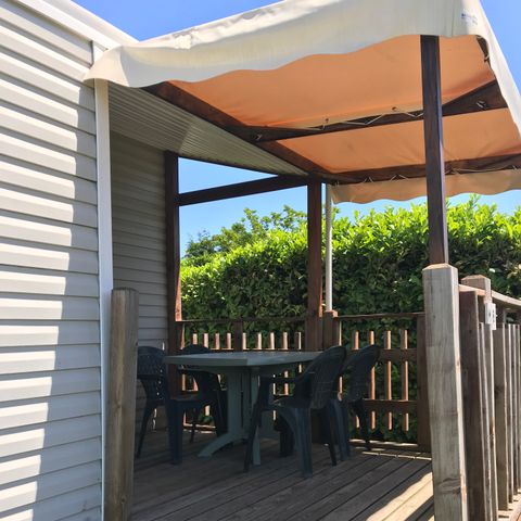 Stacaravan 6 personen - M5 M8 Malaga 2012 - overdekt hoekterras